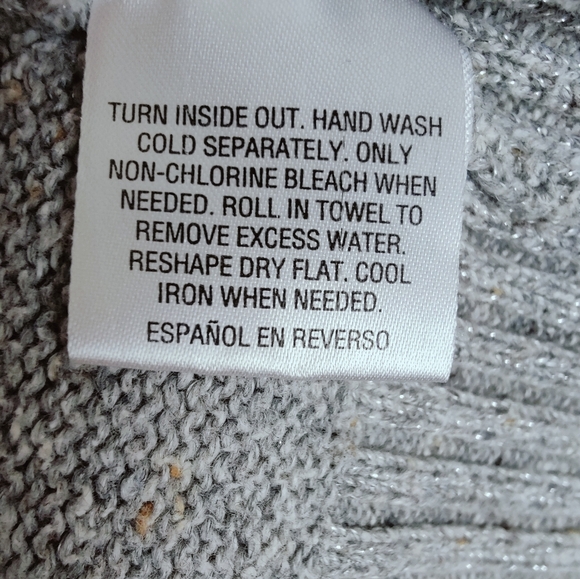 Charter Club Women's Silver Grey Cowl Neck Pullover Sweater 3/4 Sleeve, Sz L - Picture 8 of 8